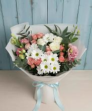 Букет цветов из:  Розы, Лизиантусы и Хризантемы в Джедугхабль