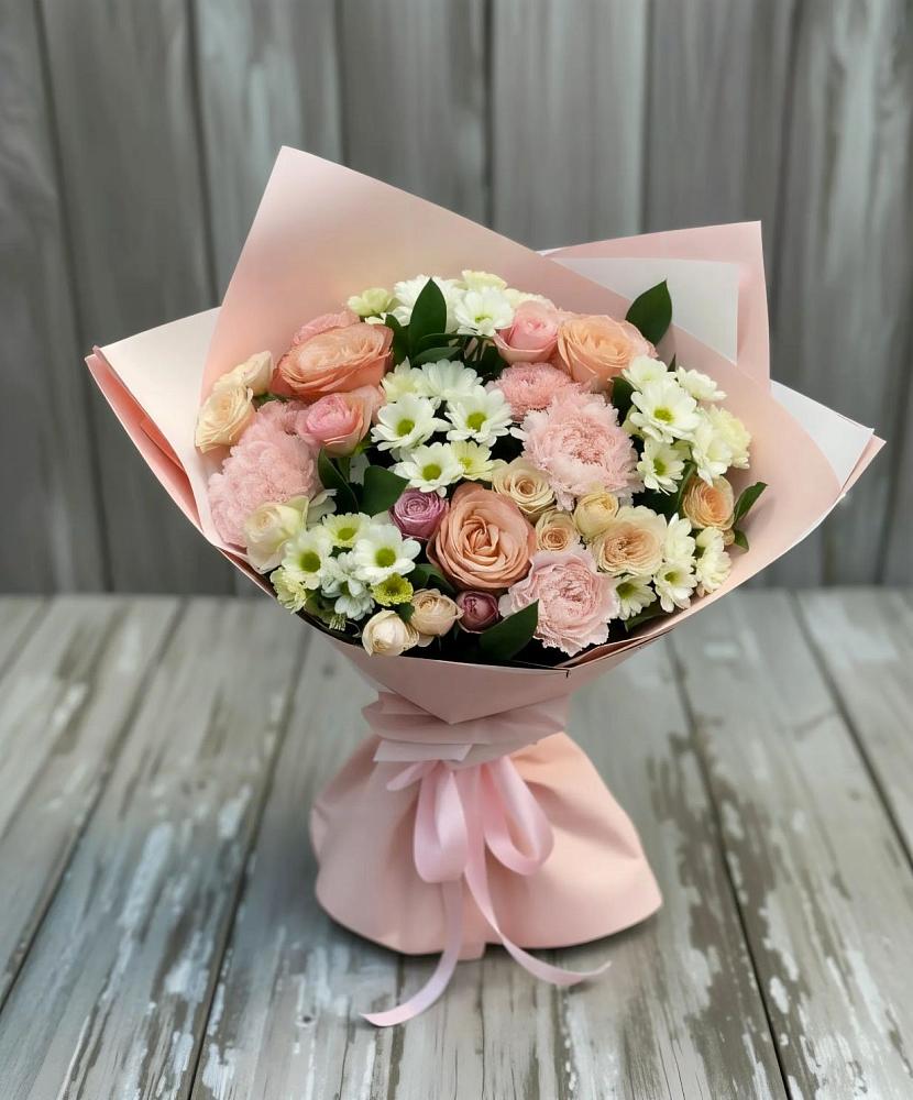 Букет цветов из: Гвоздики, Розы и Хризантемы в Джедугхабль