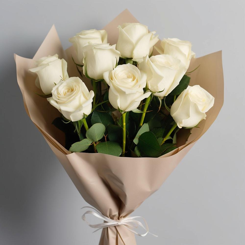 Букет 9 Белых роз Эдлесс Лав в Джедугхабль