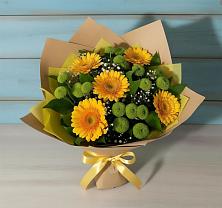 Букет цветов из:  Герберы и Хризантемы в Джедугхабль