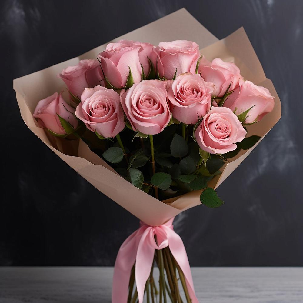 Букет 11 розовых роз в Джедугхабль