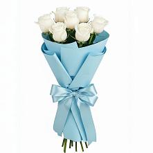 Букет 7 белых роз Проуд в Джедугхабль