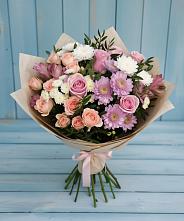 Букет цветов из:  Хризантемы, Розы и Альстромерии в Джедугхабль