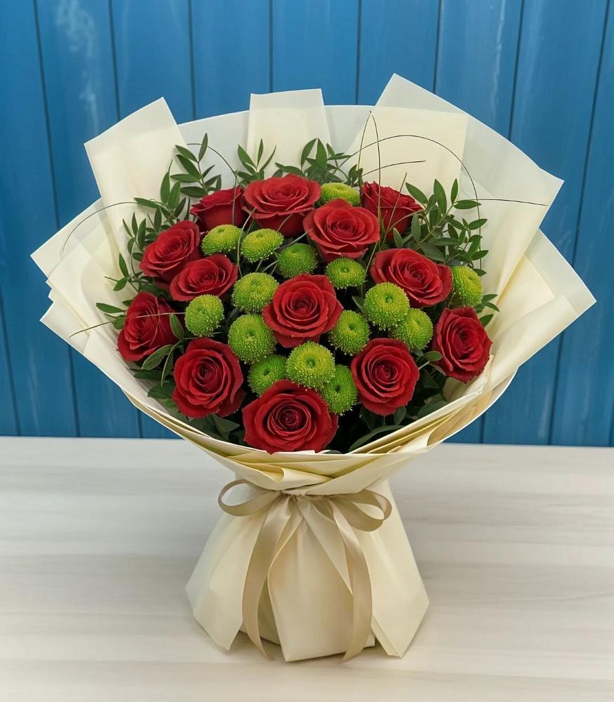 Букет цветов из: Розы и Хризантемы в Джедугхабль