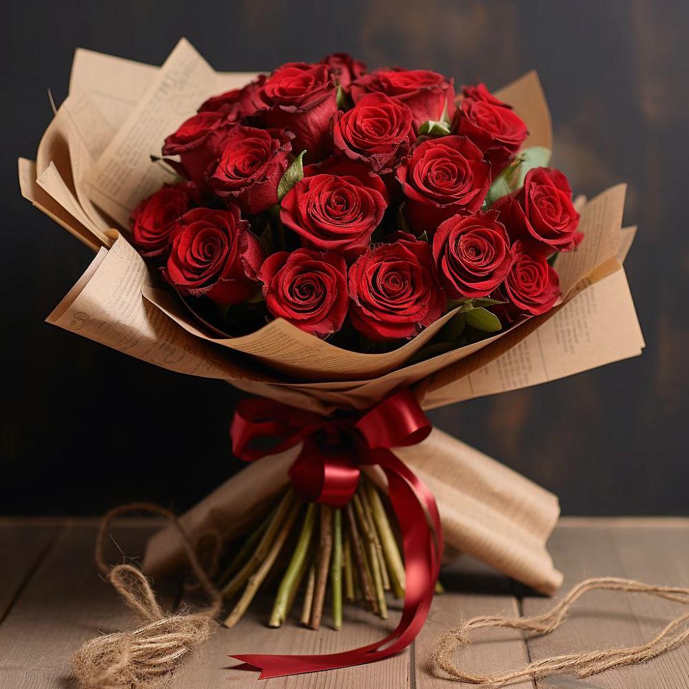 Букет 17 Красных роз Эдлесс Лав в Джедугхабль